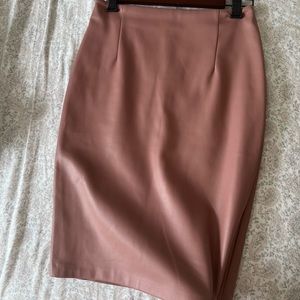 Blush leather Skirt